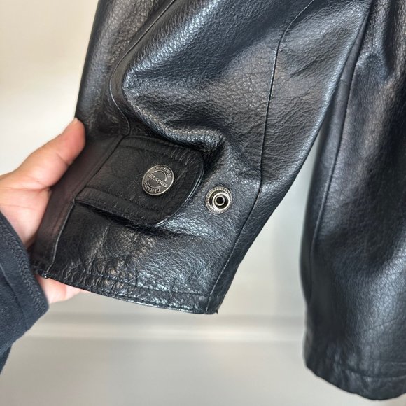 Vintage 90's Oversized Wilsons Leather Black Heavyweight Utility Jacket - Picture 10 of 14